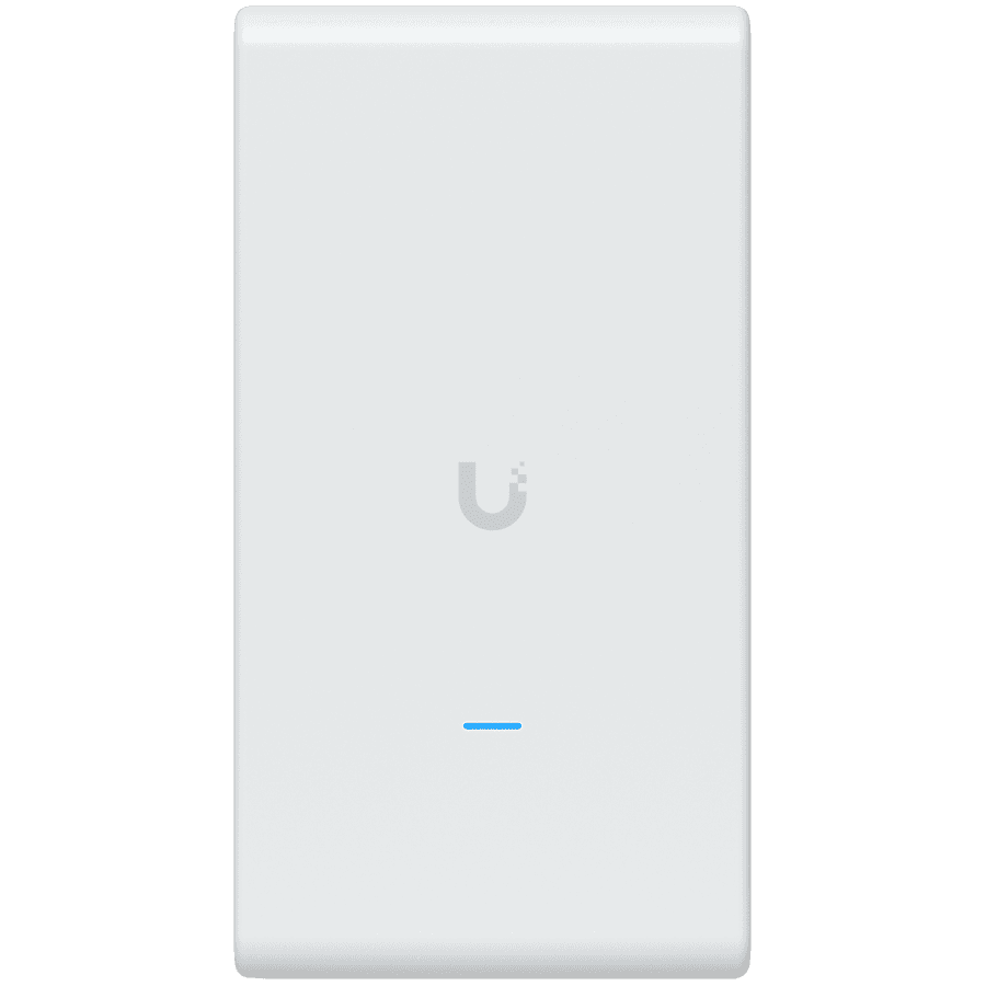Ubiquiti U6-Mesh-Pro-EU Indoor/outdoor WiFi 6 AP with 4 spatial streams, an integrated super antenna, and a gigabit passthrough port