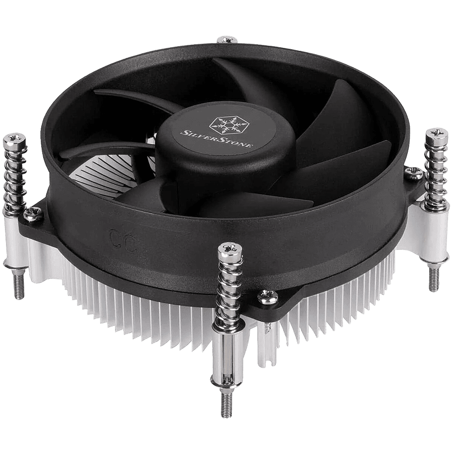 SilverStone CPU Cooler NT09-1700, Low-profile CPU heatsink for Intel LGA1700, Supports Intel LGA 1700 processors, low profile systems, 45mm height, Low noise quiet 92mm fan, Aluminium fins, Black