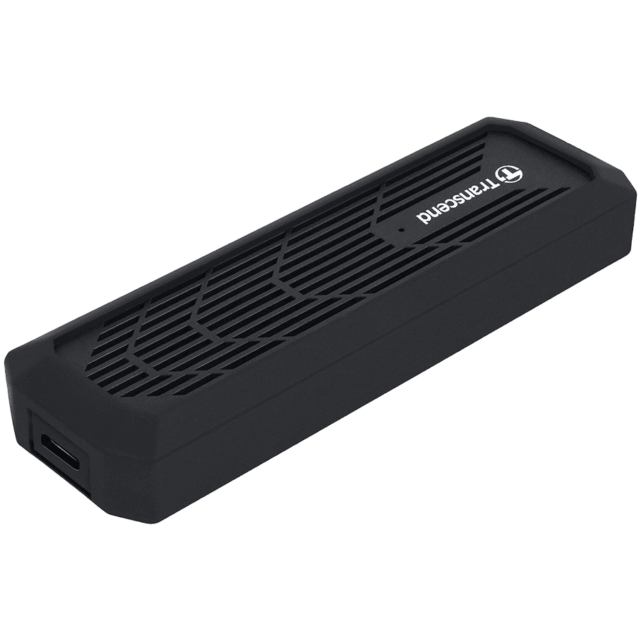 Transcend USB-C M.2 Enclosure kit for PCIE NVMe and SATA SSDs, size 2280/2260/2242/2230, PCIE/SATA, USB-C and USB-a cables included, Black