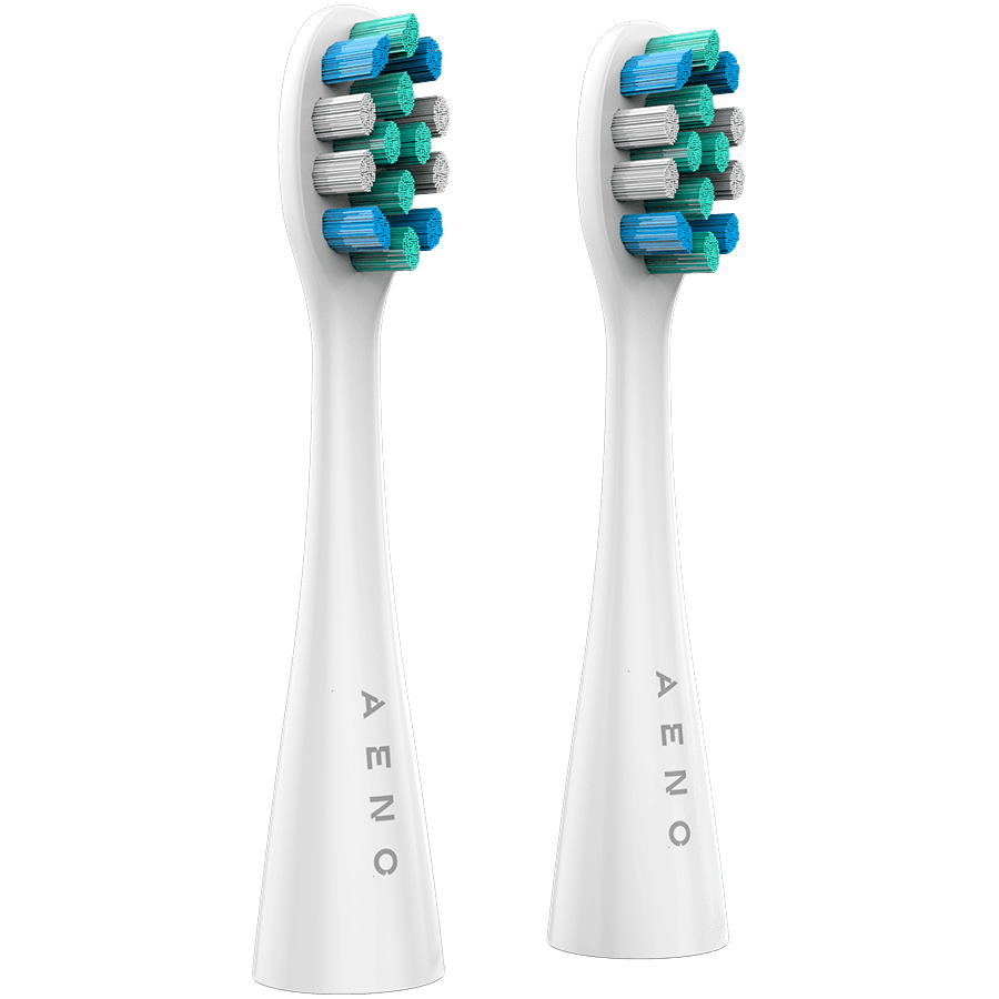 AENO Replacement toothbrush heads, White, Dupont bristles, 2pcs in set (for ADB0007/ADB0008)