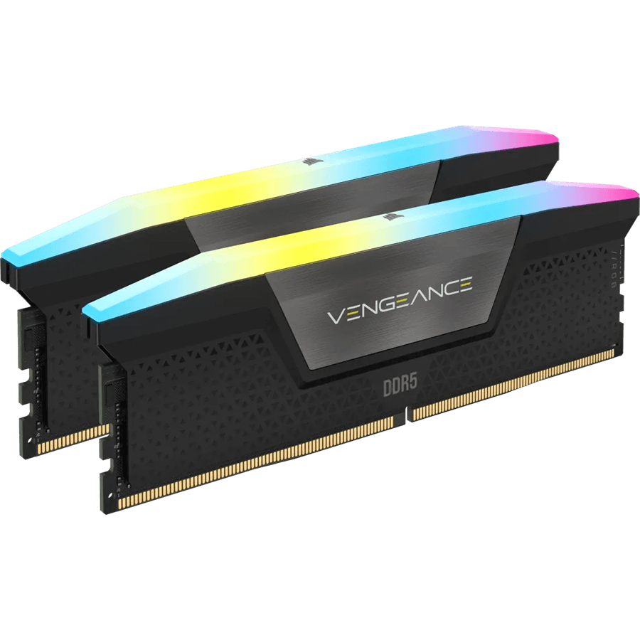 CORSAIR DDR5, 7200MT/s 32GB 2x16GB DIMM, 34-44-44-96, OC PMIC, XMP 3.0, VENGEANCE RGB DDR5 Black Heatspreader, RGB LED, 1.45V, for Intel 700