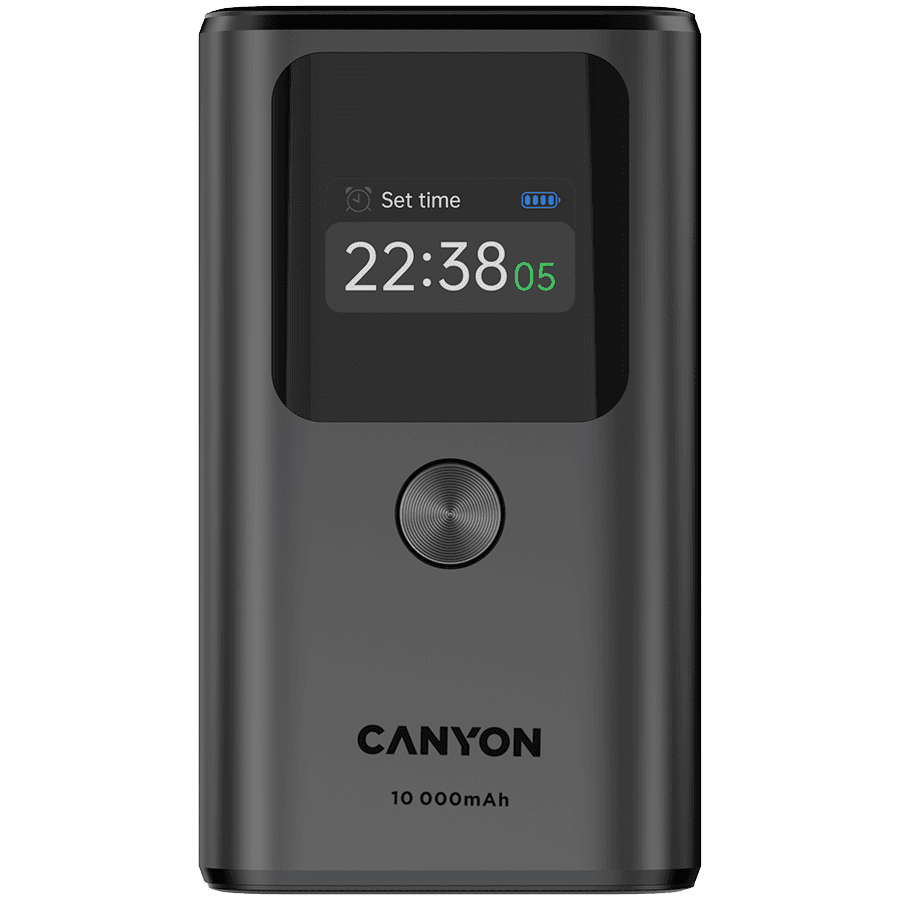 CANYON power bank OnPower 130 TFT 10000 mAh PD30W Dark Grey