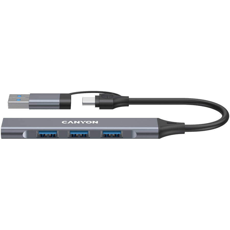 CANYON hub DS-02 4in1 USB-A/C Grey