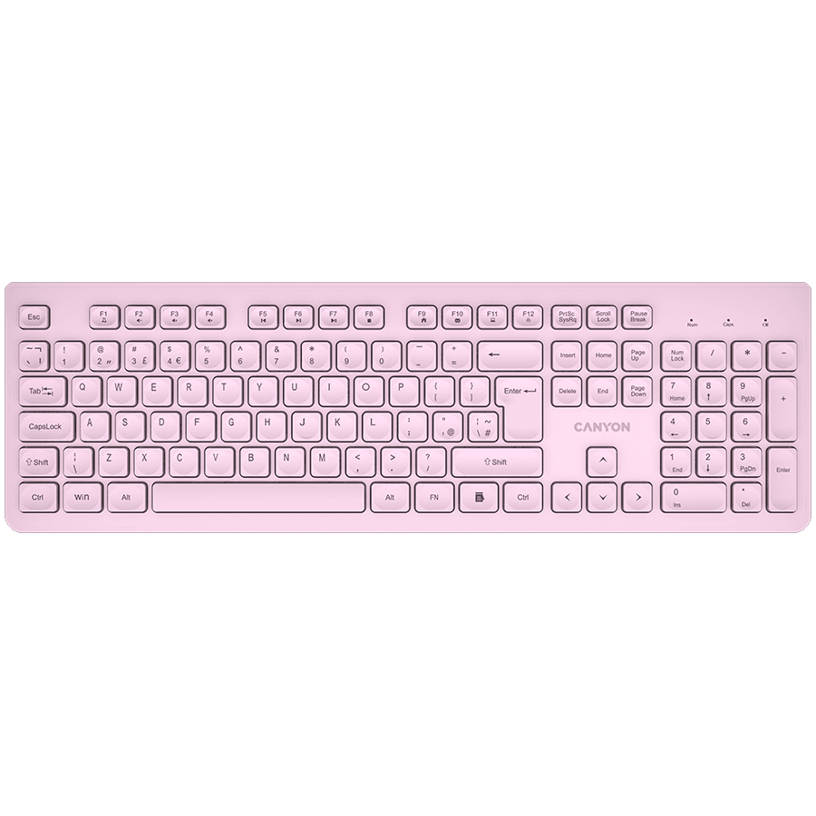 CANYON Keyboard HKB-W01 EN/AD AAA Wireless Pink
