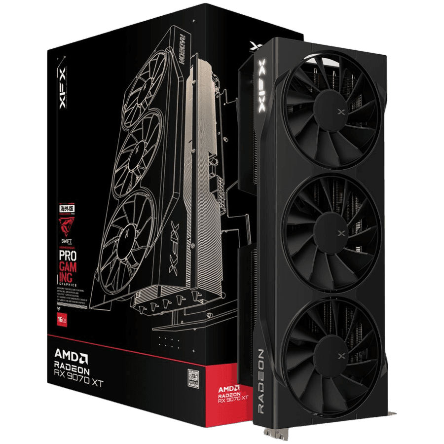XFX Swift AMD Radeon RX 9070XT Triple Fan 16GB GDDR6 256-bit HDMI 3xDP