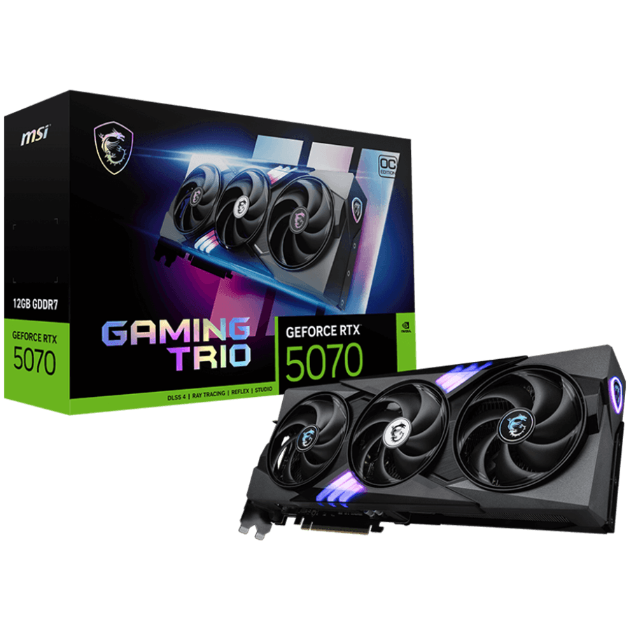 MSI - NVIDIA GeForce RTX 5070 12G GAMING TRIO OC 12GB GDDR7 PCI Express Gen 5 Graphics Card - Black