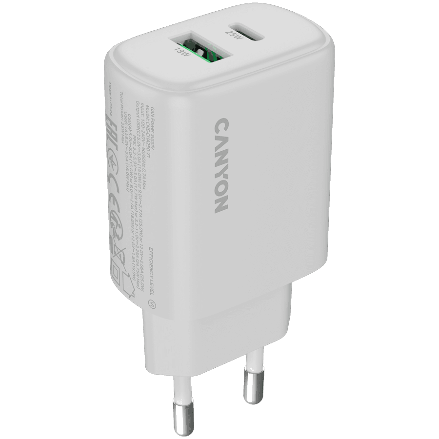 CANYON charger OnCharge 250 25W 1xPD 1xQC EU White