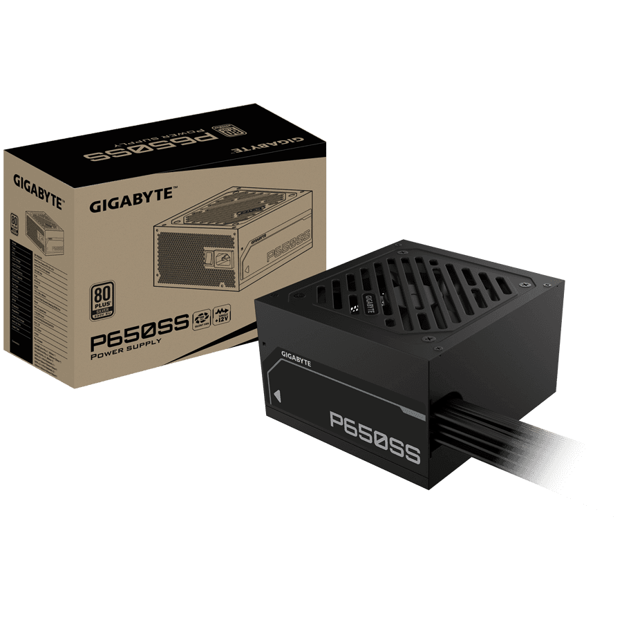 GIGABYTE PSU GP-P650SS, 650W 80Plus Silver, 230V EU, ATX 3.0 (3.1), 120mm Fluid Dynamic Bearing fan, Active PFC, Flat cable, +12v Rail, OVP/OPP/SCP/UVP/OCP/OTP, Black