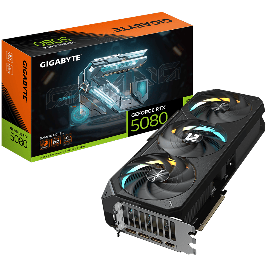 GIGABYTE Video Card NVIDIA Video Card NVIDIA GeForce RTX 5080 GAMING OC 16G (16GB GDDR7/256bit, PCI-E 5.0, Recommended PSU 850W, 16Pin Power connector, 3x DP, 1x HDMI) Black/Gray