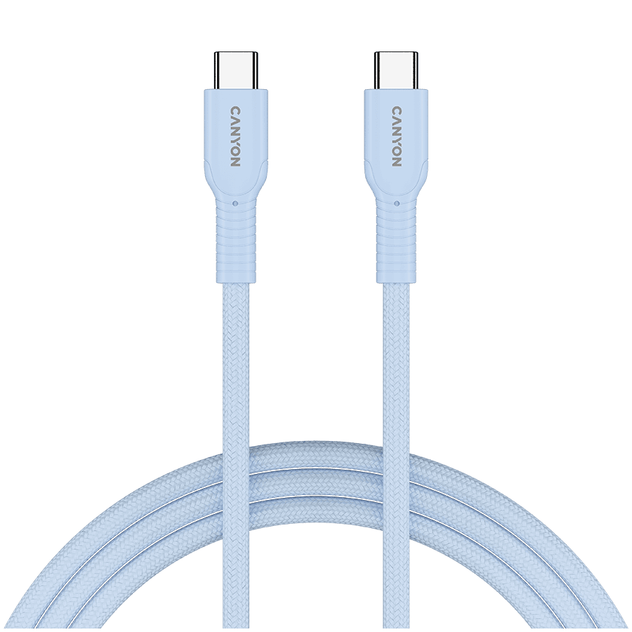 CANYON cable OnWire 60CL C-C 60W COLOR Braided 1m Light Blue