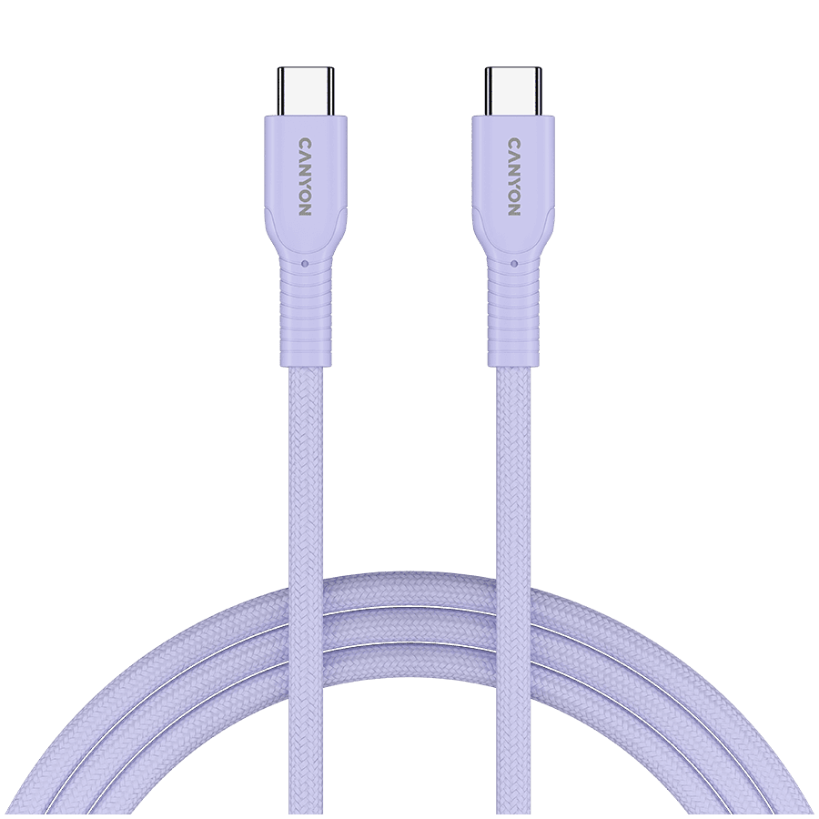 CANYON cable OnWire 60CL C-C 60W COLOR Braided 1m Purple