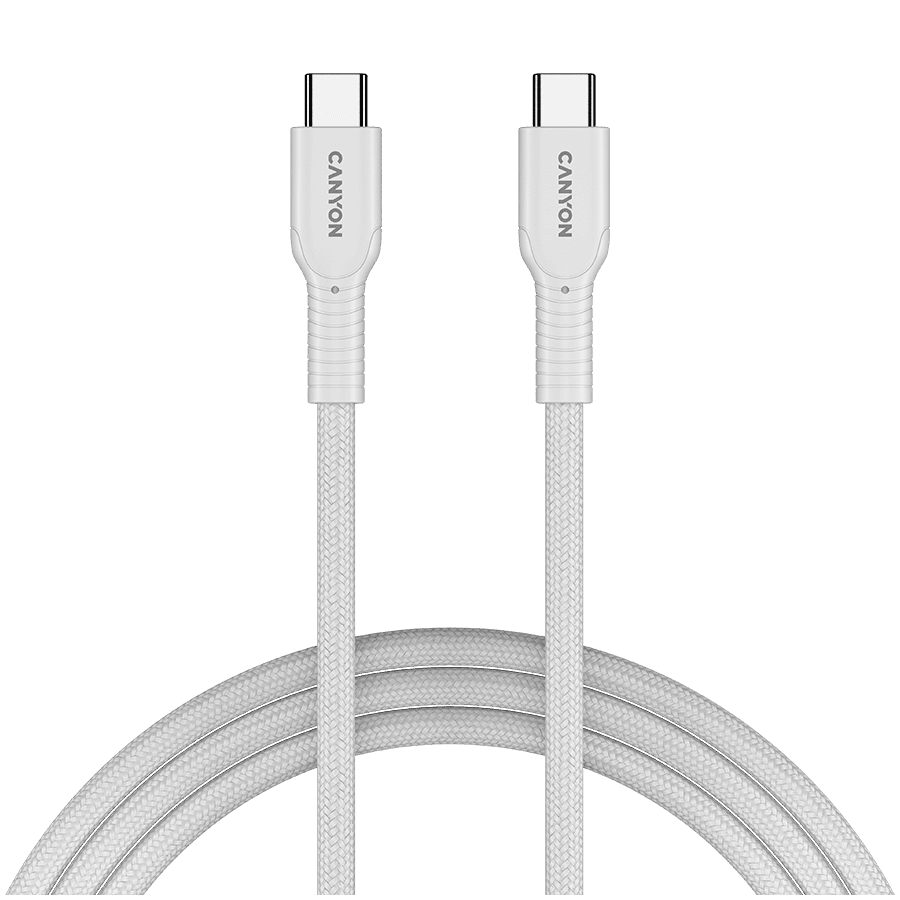 CANYON cable OnWire 60CL C-C 60W COLOR Braided 1m White