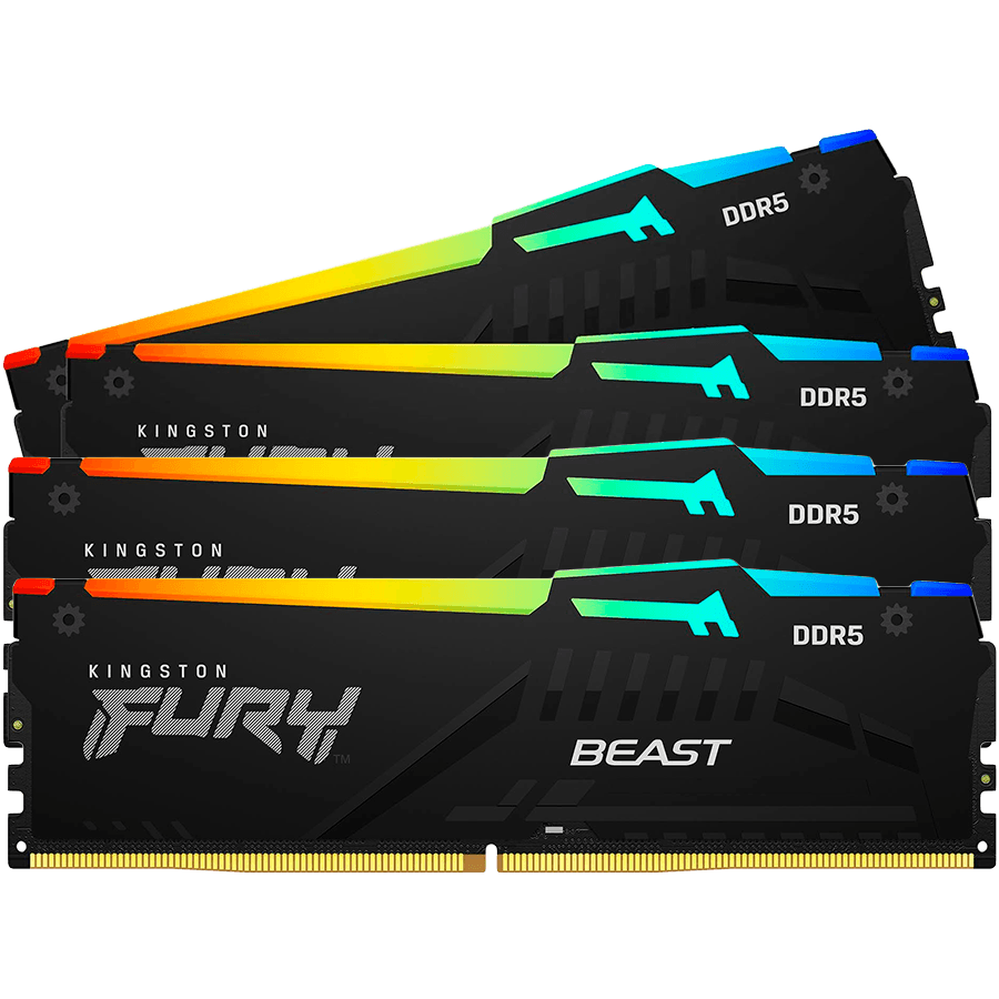 Kingston 128GB 5200MT/s DDR5 CL40 DIMM (Kit of 4) FURY Beast Black XMP