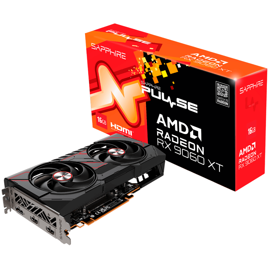 SAPPHIRE PULSE AMD RADEON RX 9060 XT GAMING OC 16GB DUAL HDMI / DP