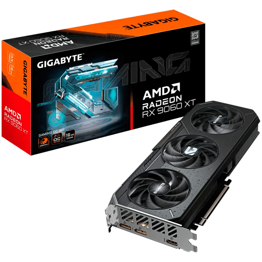 GIGABYTE Video Card AMD Radeon RX 9060 XT GAMING OC 16G (16GB GDDR6/128bit, PCI-E 5.0, 1x 8Pin Power connector, Recommended PSU 450W, 2xDP, 1x HDMI, Retail)