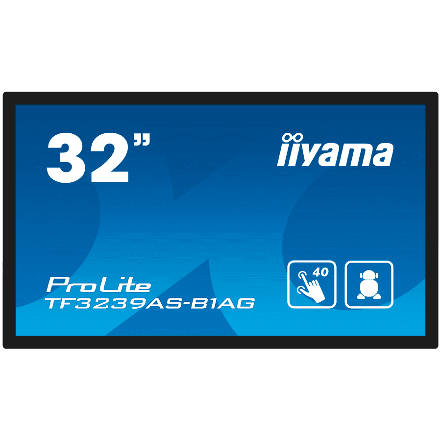 IIYAMA LFD TF3239AS-B1AG 32" 12pt Open Frame PCAP interactive large format display 500 cd/m² 8ms 	projective capacitive 12 points touch through-glass, temperature sensor with fan control
