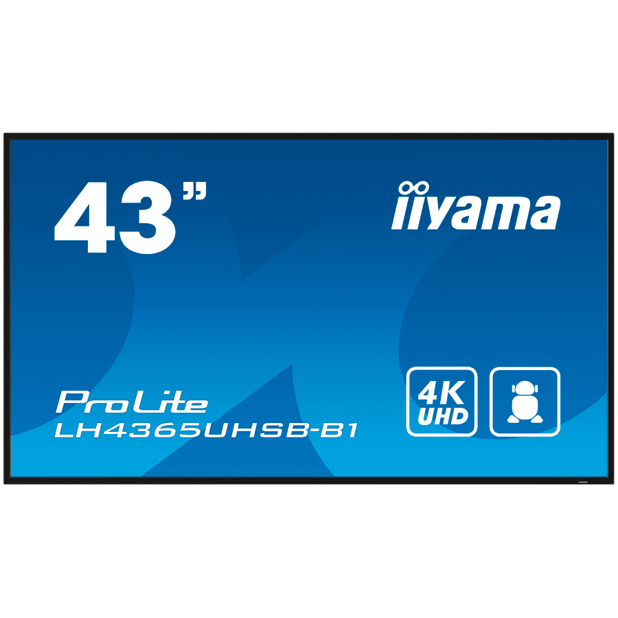 43" 3840x2160, UHD IPS, Haze 1%, 800cd/m2, Signal FailOver, SP 2x 10W, HDMI 2x, DP, USB 2.0 x2, WiFi, LAN, Media Play USB Port, Control LAN / RS232C, iiSignage2 (CMS/DMS), E-Share, Android 11 OS, 24/7, VESA (400x400)