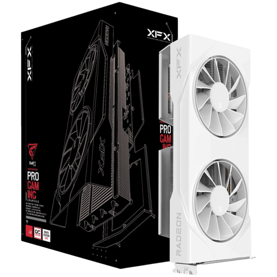 XFX Swift AMD Radeon RX 9060 XT OC White 8GB GDDR6 128-bit HDMI 2x DP
