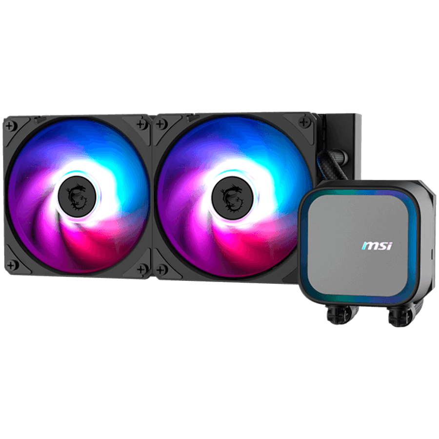 MSI CPU Cooler MAG CORELIQUID A13 240, 2x120mm Pre-installed ARGB Daisy Chain Fans, 500-2000RPM Fans, Copper Base Intel LGA 1700/1851, AMD AM5/AM4, 3Y Warranty, Black