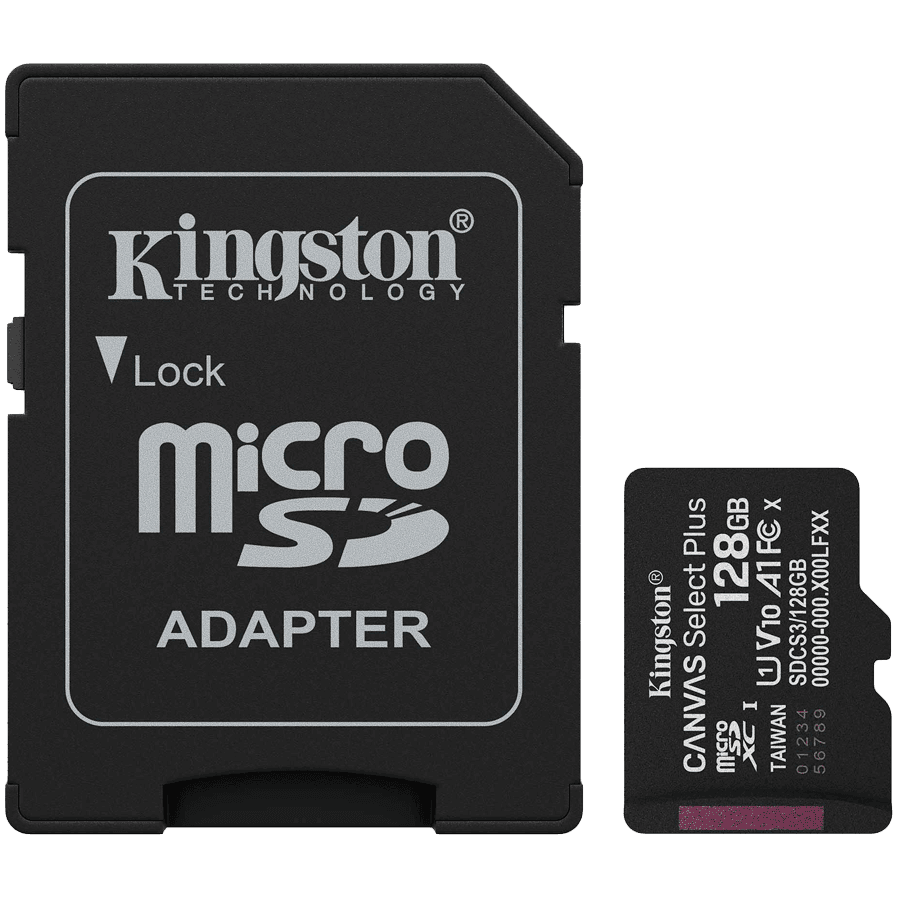 Kingston 128GB microSDXC Canvas Select Plus Gen3 150MB/s A1 Card + Adapter