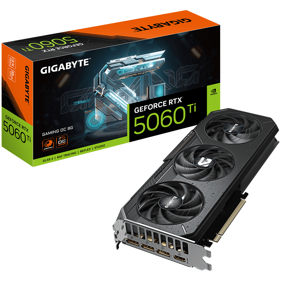 GIGABYTE Video Card NVIDIA GeForce RTX 5060 Ti GAMING OC 8G (8GB GDDR7/128bit, PCI-E 5.0, 1x 8Pin Power connector, Recommended PSU 650W, 3xDP, 1x HDMI, Retail)