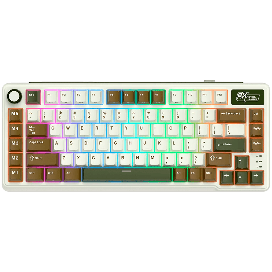 ROYAL KLUDGE RK L75 Palm Green Gaming Keyboard Cream switch