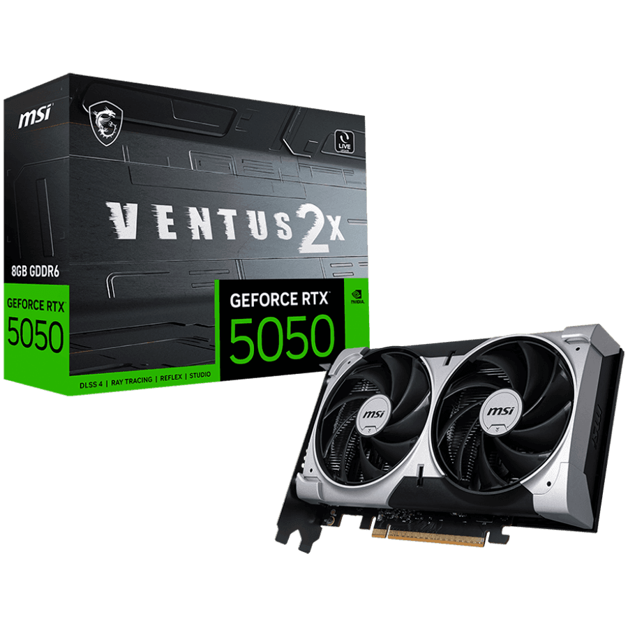 MSI GeForce RTX 5050 VENTUS 2X OC 8G Graphics Card w/ HDMI, Triple DP