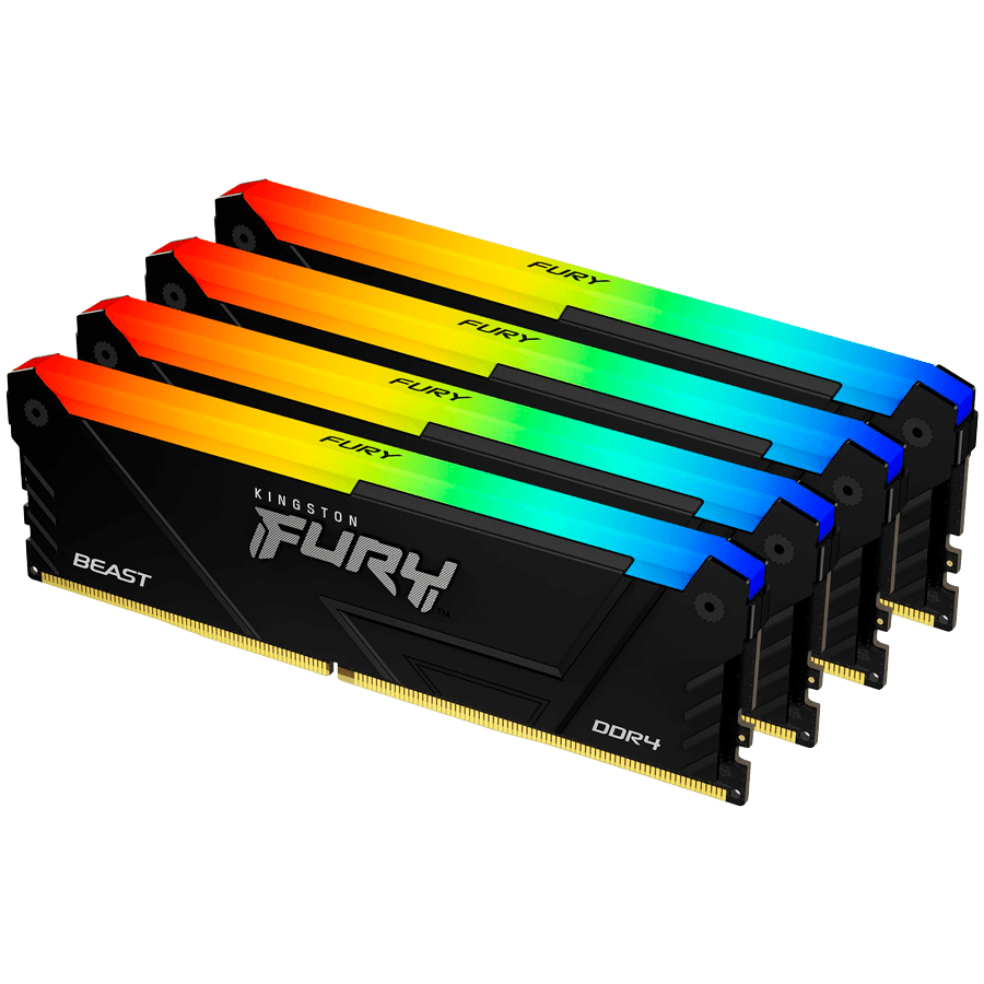 Kingston 32GB 3200MT/s DDR4 CL16 DIMM (Kit of 4) FURY Beast RGB