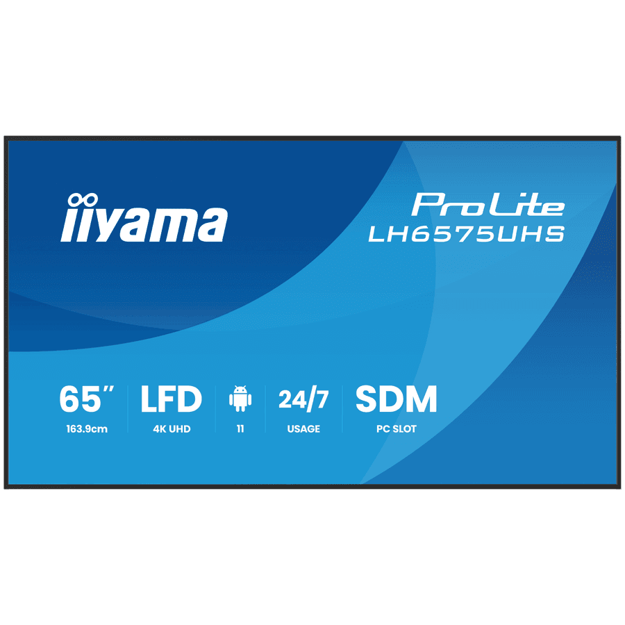 yama ProLite LH6575UHS-B2AG 65" Diagonal Class (64.5" viewable) LED-backlit LCD display digital signage  built-in media player SDM Slot PC 4K UHD (2160p) 3840 x 2160 black matte
