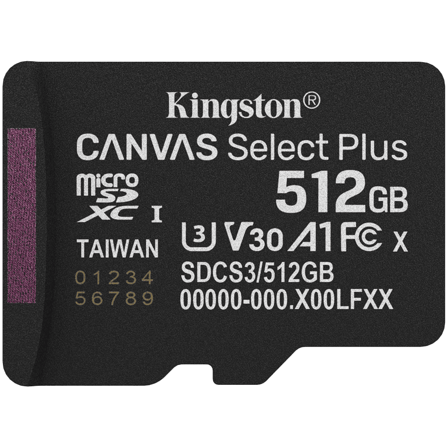 KINGSTON 512GB micSDXC Canvas Select Plus Gen3 150R A1 w/o ADP