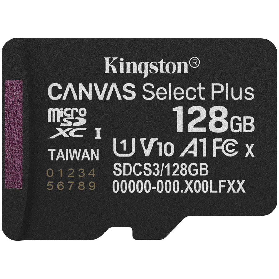 Kingston 128GB micSDXC Canvas Select Plus Gen3 150R A1 Single Pack w/o ADP