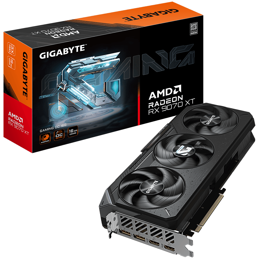 GIGABYTE Video Card AMD Radeon RX 9070 XT GAMING OC 16G, 16GB GDDR6, PCI-E 5.0, 2xDP, 2xHDMI