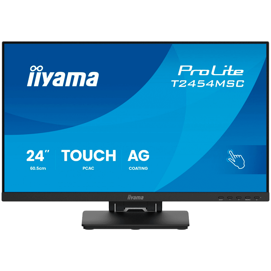 IIYAMA Monitor Touch T2454MSC-B3AG 24" InCell PCAP 10pt touchscreen monitor featuring IPS panel technology, Anti-Glare coating and a flexible stand