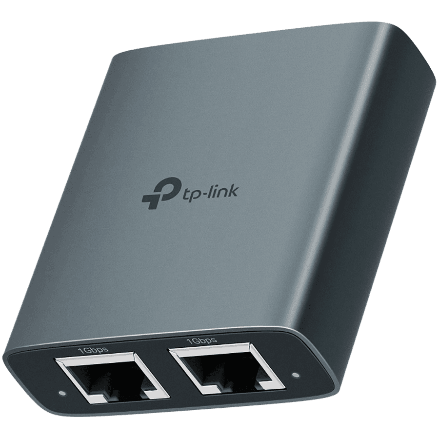 TP-Link EH210 1 to 2 Gigabit Ethernet Splitter, 3 x RJ45 1Gbps Ports, 1 x USB-C Power Supply Port, Aluminum Alloy Case, Plug and Play, Fast Heat Dissipation, Wide compatibility, Compact and Portable
