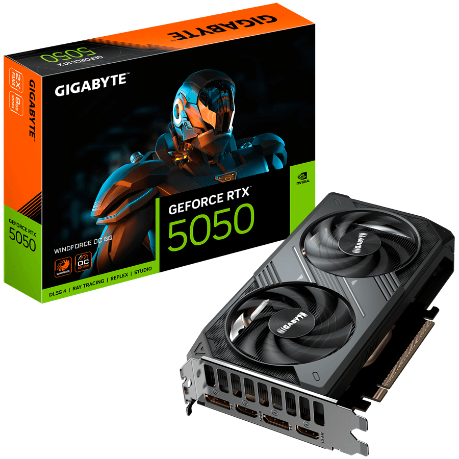 GIGABYTE Video Card NVIDIA RTX 5050 WINDFORCE OC 8G, 8GB GDDR6, 128bit, PCI-E 5.0