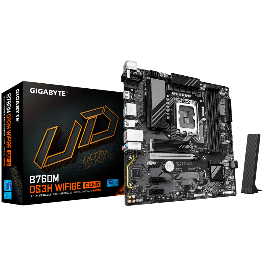 GIGABYTE B760M DS3H WF6E GEN5, s1700, 4x DDR5, mATX