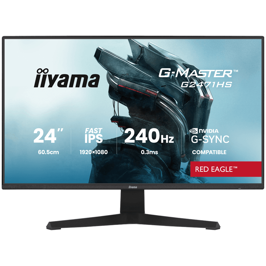 IIYAMA Gaming Monitor G2471HS-B1 G-MASTER 23.8" Fast IPS 1920 x 1080 350cd 1000:1 0.3ms  HDMI DP Tilt