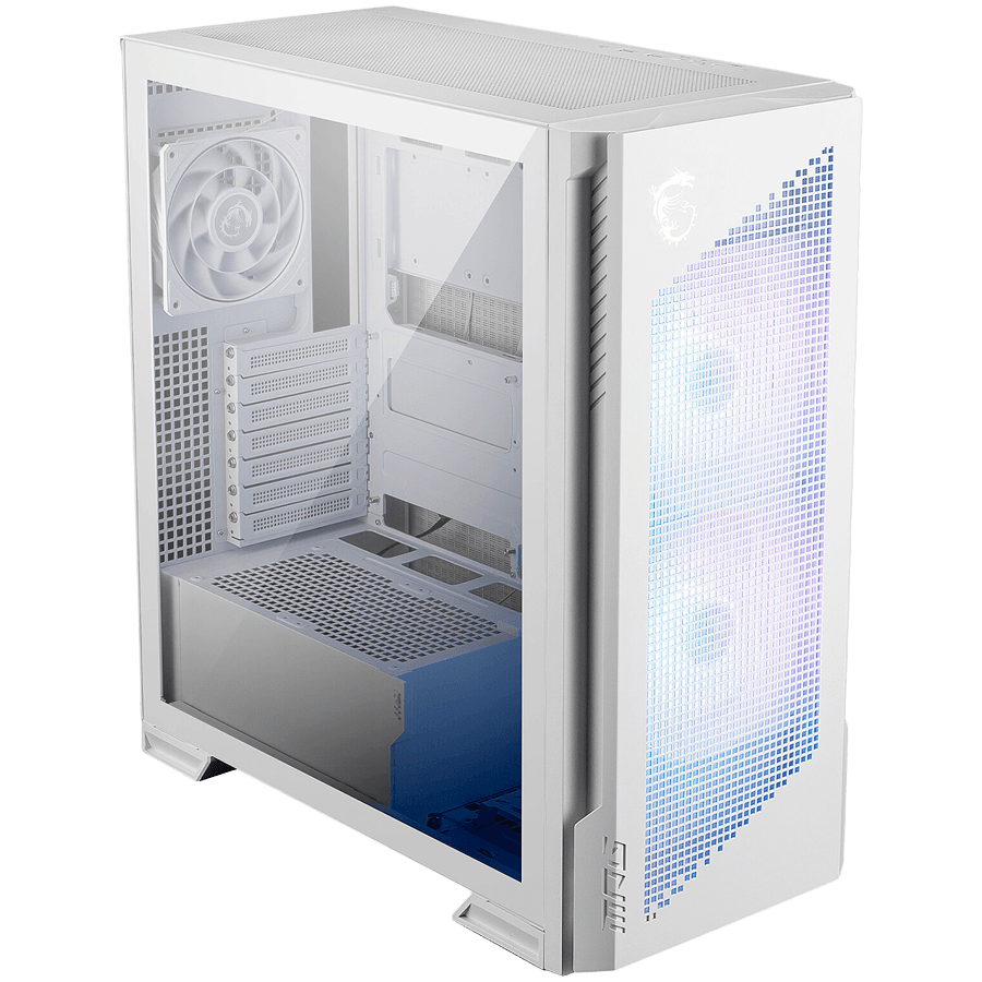 Chassis MSI MPG VELOX 300R AIRFLOW PZ WHITE, eATX, Mid Tower, 4x Pre-installed ARGB Fan, 485 x 235 x 518 mm, White