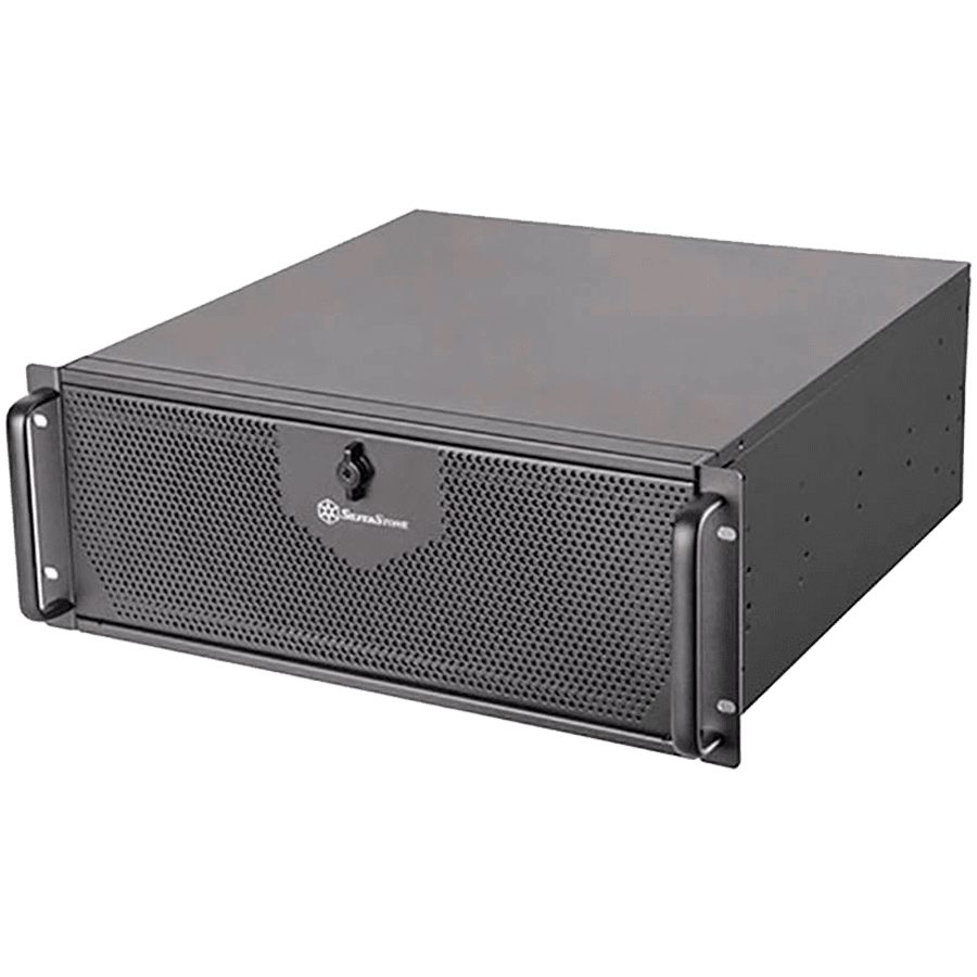 SilverStone RM42-502 4U rackmount server chassis with liquid cooling compatibility, SSI-EEB MB support, anti-theft lock, 240mm liquid cooling, 2x 5.25" drive bays compatible with 3.5" or 2.5", 1x USB Type-C, sliding rail mounting holes