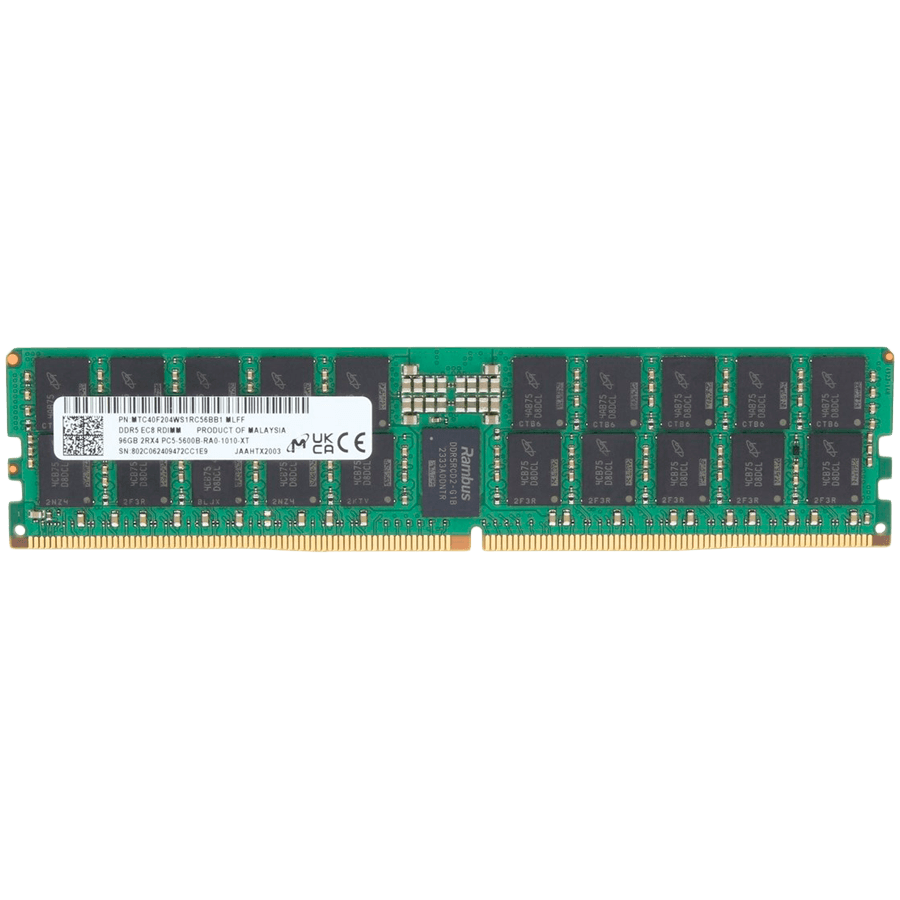 Micron 96GB 12GX80 DDR5 SDRAM Module Commercial STD Green RDIMM