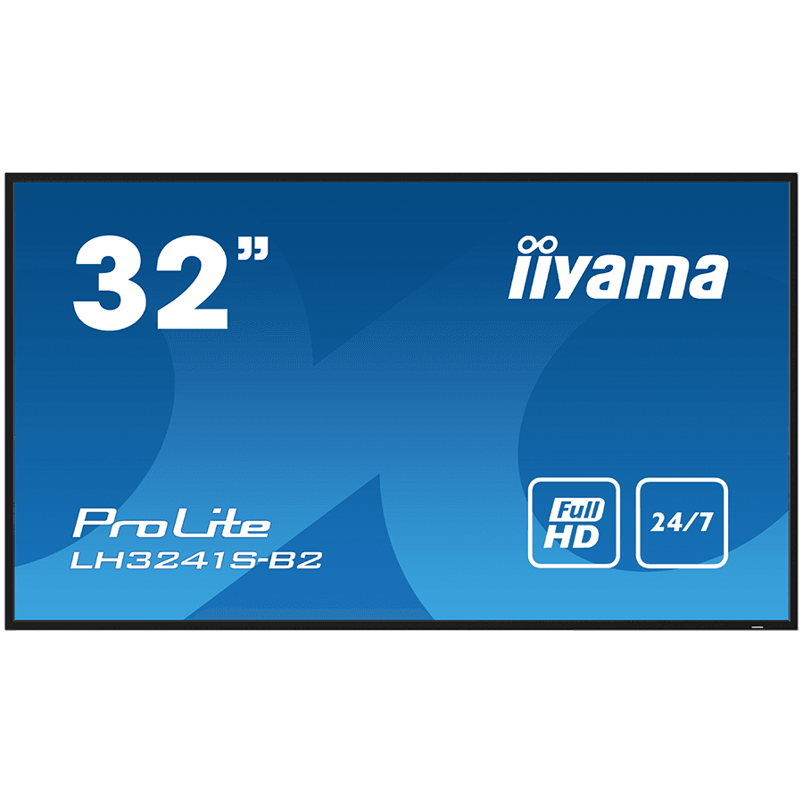IIYAMA LFD LH3241S-B2 32" Full HD professional large format display with USB media playback 350 cd/m² 1200:1 8ms 24/7 landscape, portrait