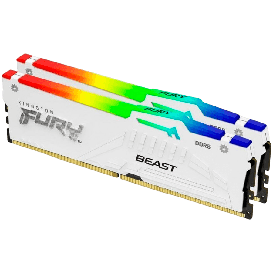 Kingston 64GB 5600MT/s DDR5 CL40 DIMM (Kit of 2) FURY Beast White RGB XMP