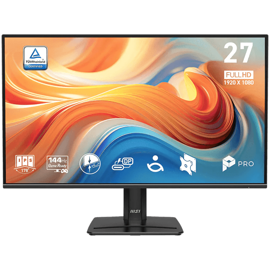 MSI PRO MP272 E14C Professional Business Monitor, 27", IPS, 1920 x 1080 (FHD), 144Hz, 300nits, 1ms, 1x HDMI, 1x Type C (DP alt), Speakers, Tilt, VESA