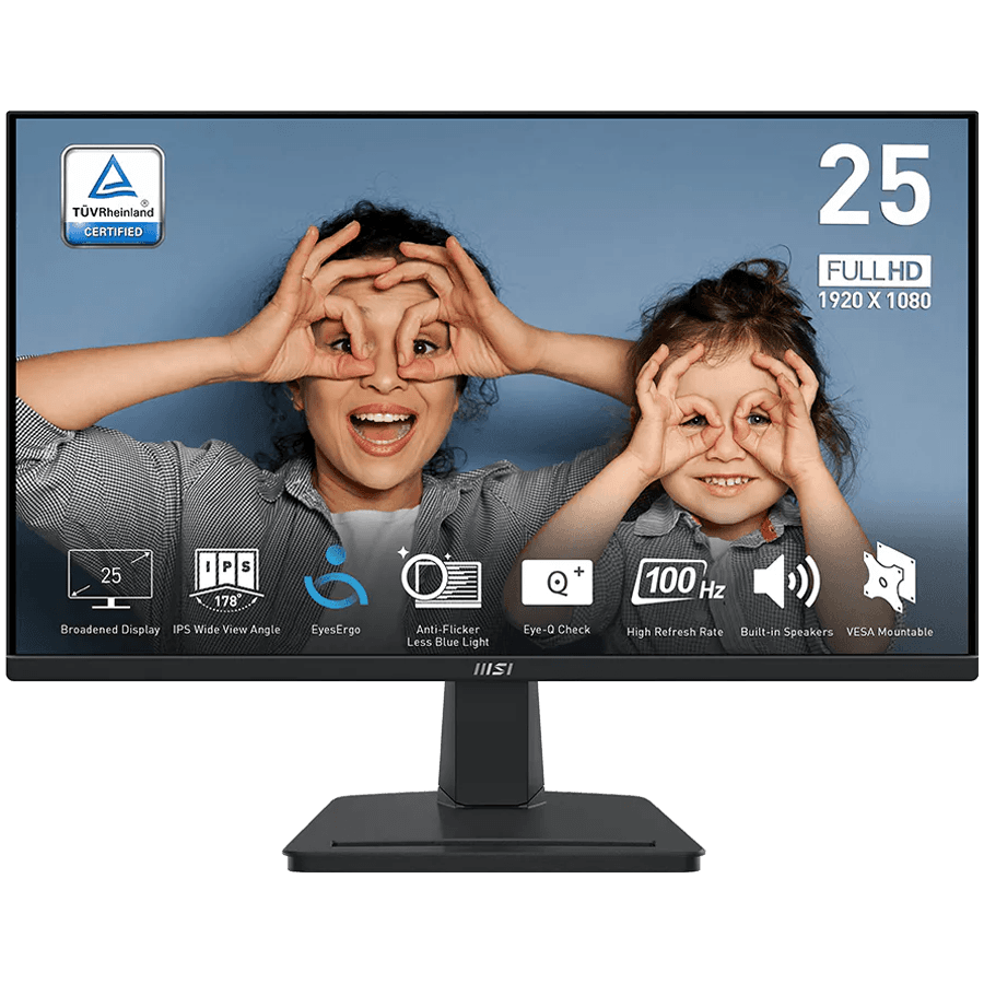 MSI PRO MP251 E14L Professional Business Monitor, 24.5", IPS, 1920 x 1080 (FHD), 144Hz, 300nits, 1ms/4ms, HDMI, D-SUB, VESA, Tilt