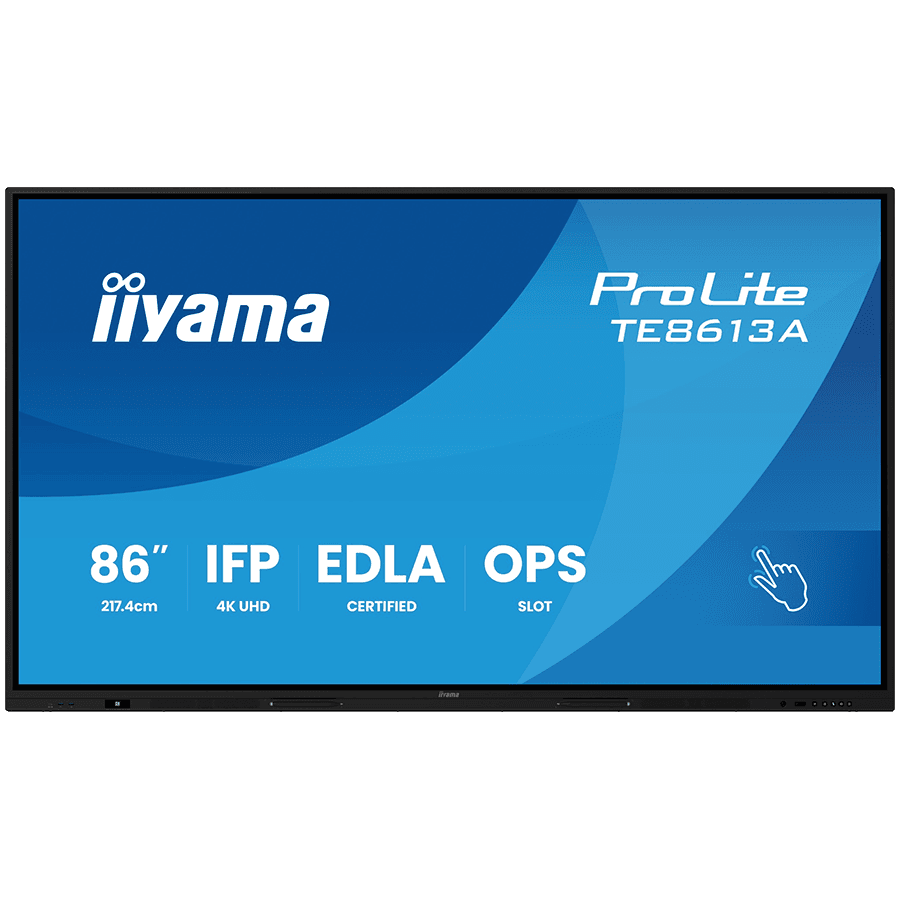 IIYAMA LFD ProLite TE8613A-B2AG 86" Google EDLA Certified IFP Interactive display 500cd 1200:1 8ms PureTouch-IR iiWare 21E (Android 14 OS, Android 16 summer 2026)