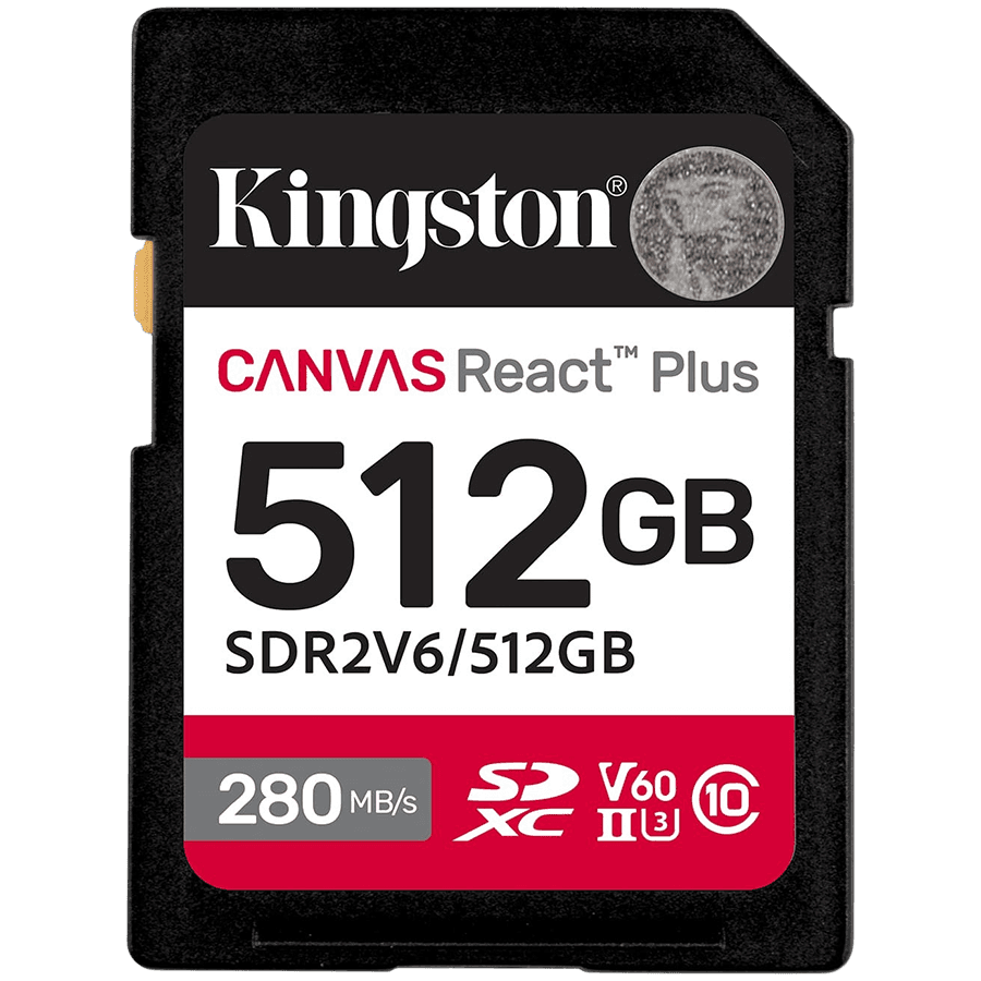 Kingston 512GB SDXC Canvas React Plus SDXC UHS-II 280R/150W U3 V60