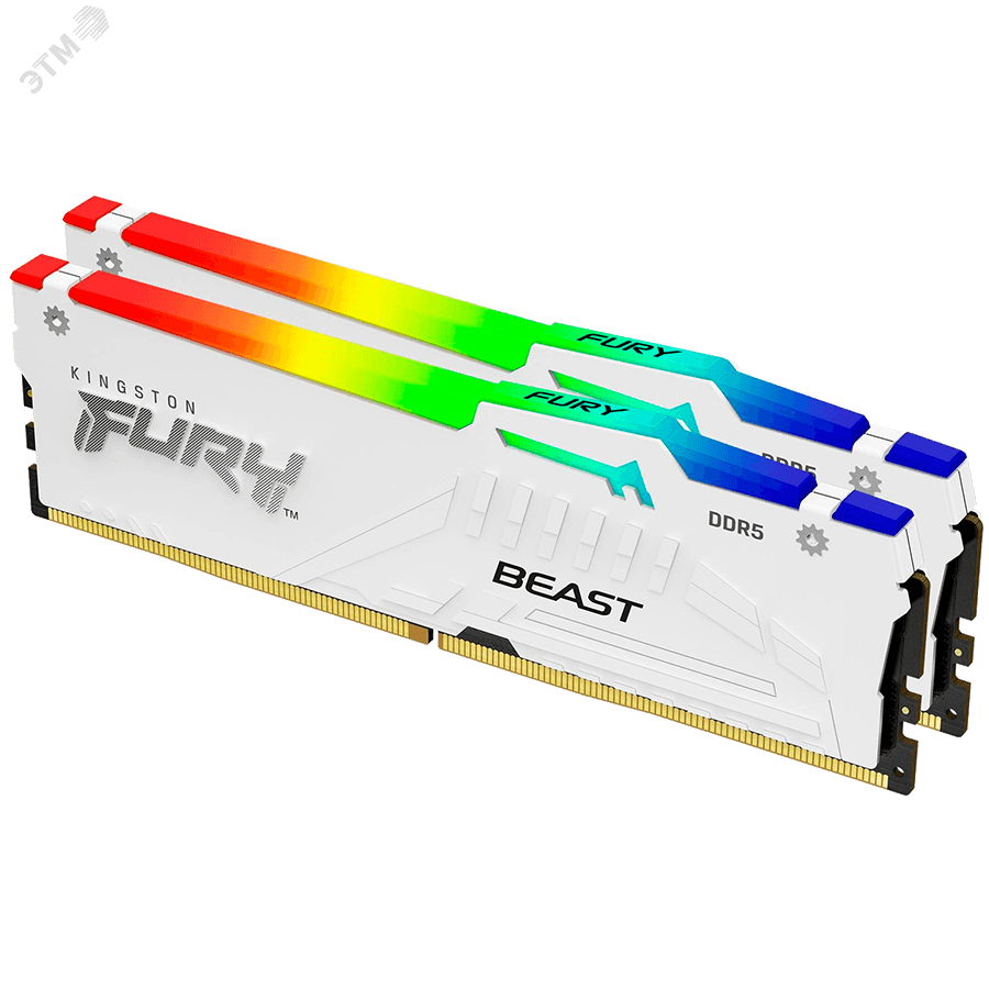Kingston 64GB 6000MT/s DDR5 CL30 DIMM (Kit of 2) FURY Beast White RGB EXPO