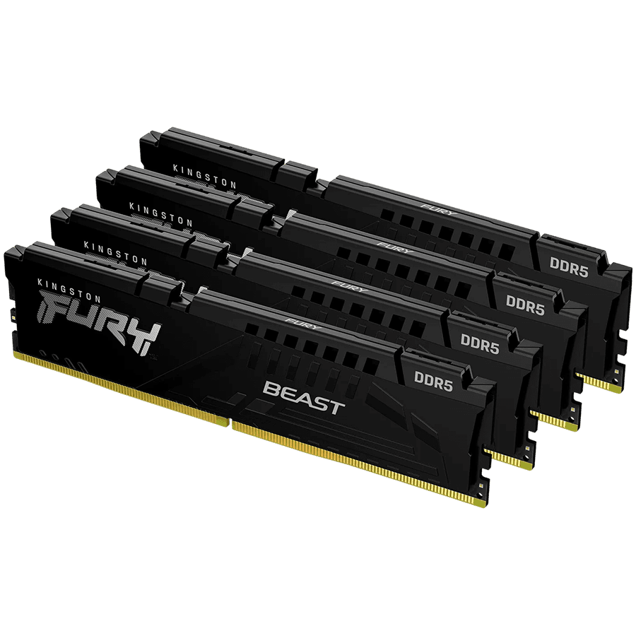 Kingston DRAM 64GB 5200MT/s DDR5 CL40 DIMM (Kit of 4) FURY Beast RGB XMP