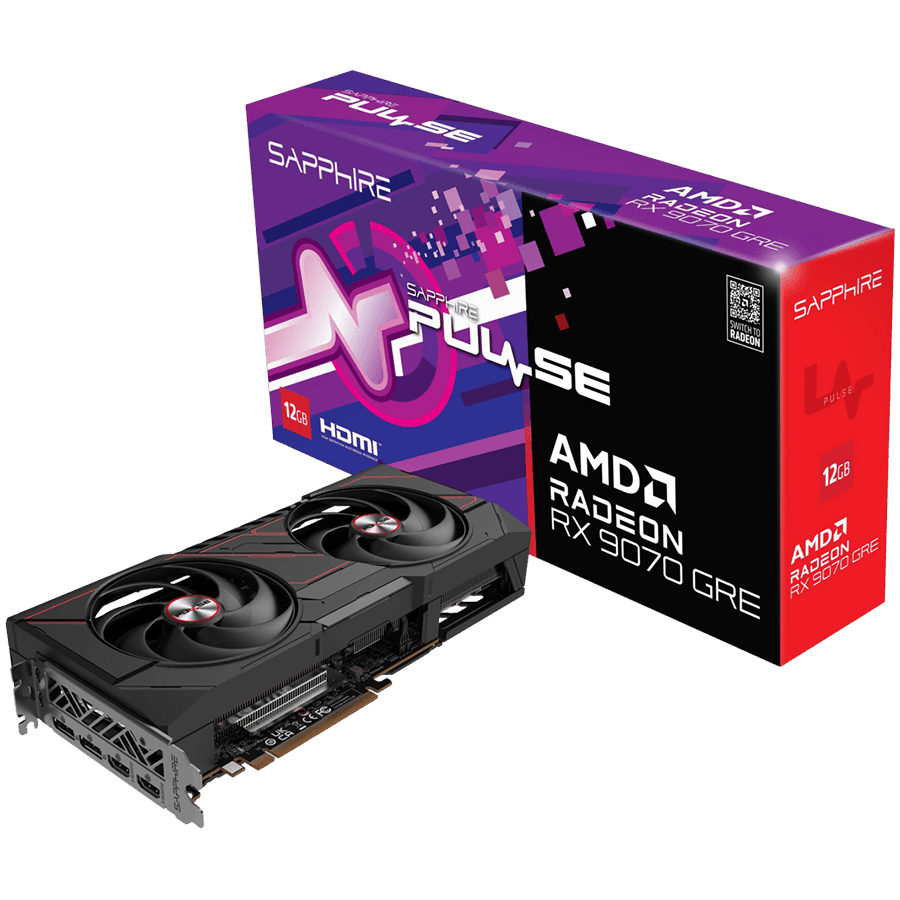SAPPHIRE PULSE AMD RADEON RX 9070 GRE GAMING OC 12GB DUAL HDMI / DUAL DP