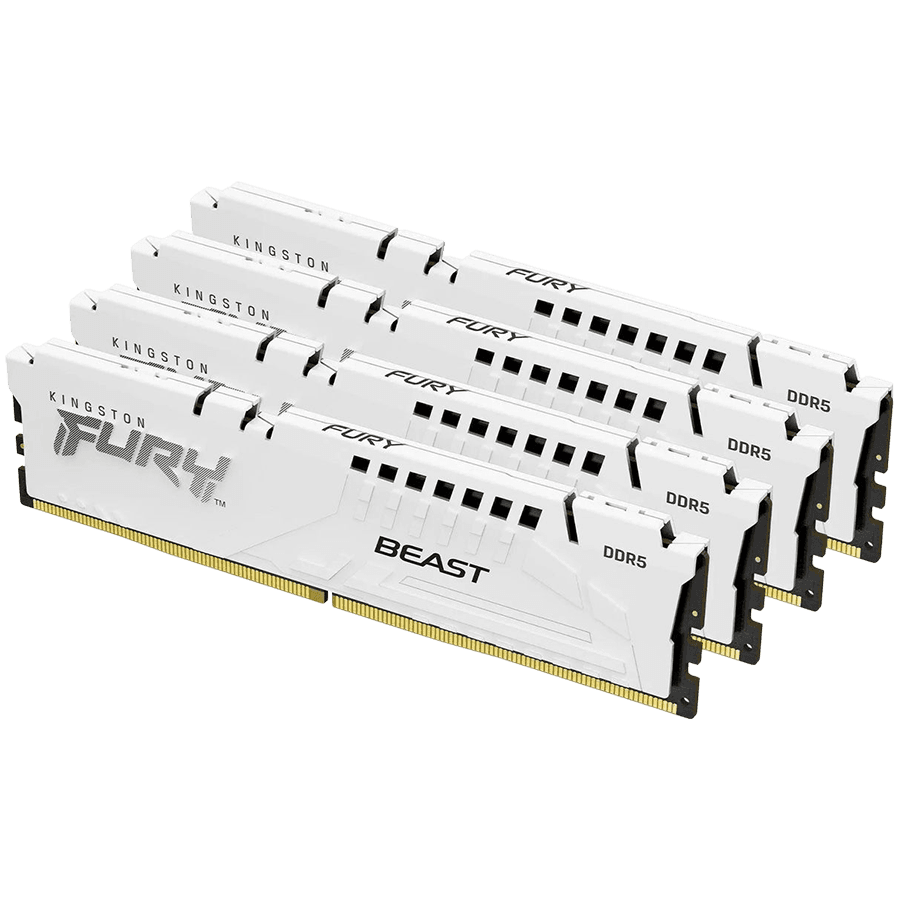 Kingston DRAM 64GB 6000MT/s DDR5 CL40 DIMM (Kit of 4) FURY Beast White XMP
